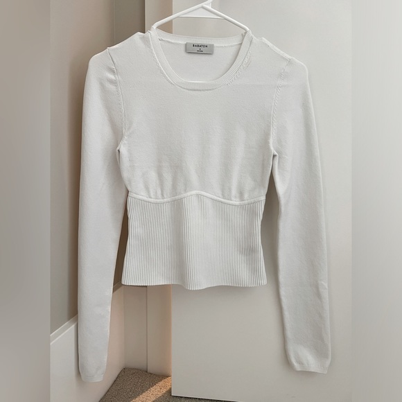 Babaton Tops - Aritzia Babaton Sculpt Knit Empire Longsleeve top